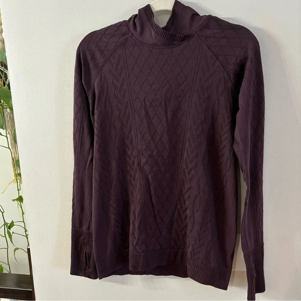 Lululemon Rest Less Hoodie Long Sleeve Top Black Cherry Size 8 - Picture 4 of 11